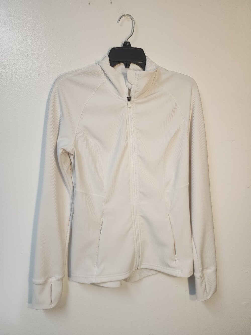 90 degree by Reflex ivory full zip track running jacket large workout tennis